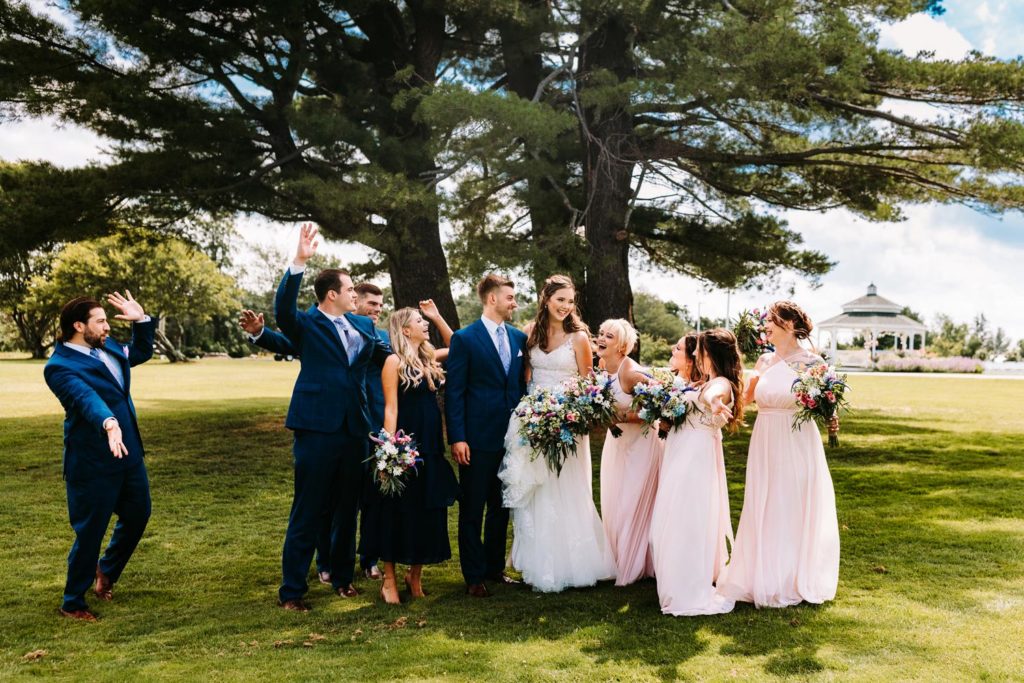 Wedding party portraits on the grounds of Chippanee Country Club in Bristol Connecticut