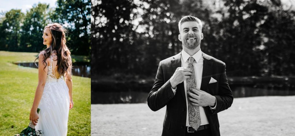 Bride portrait in wedding dress at Chippanee Country Club in Bristol Connecticut