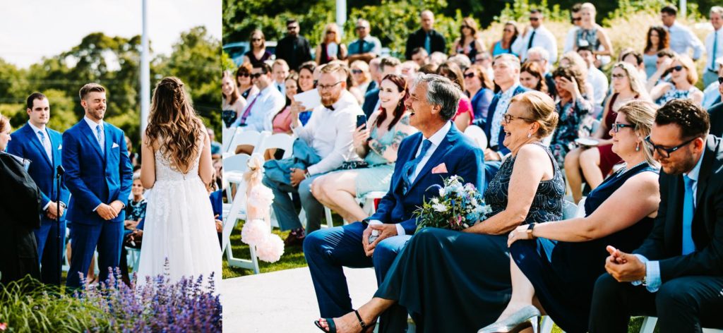 Guests gathering for outdoor gazebo ceremony at Chippanee Country Club in Bristol Connecticut
