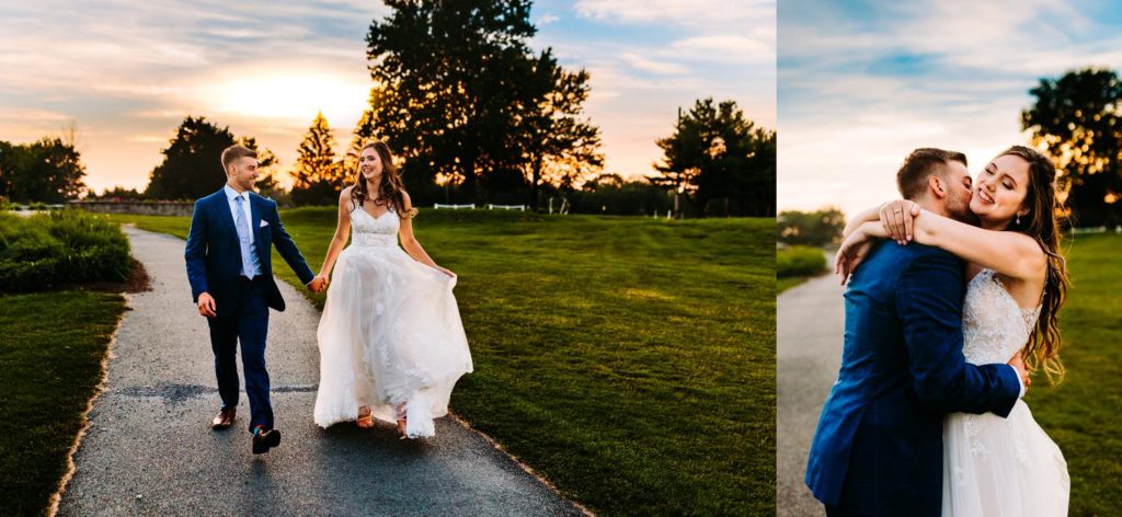 Newlywed portraits on the grounds of Chippanee Country Club in Bristol Connecticut