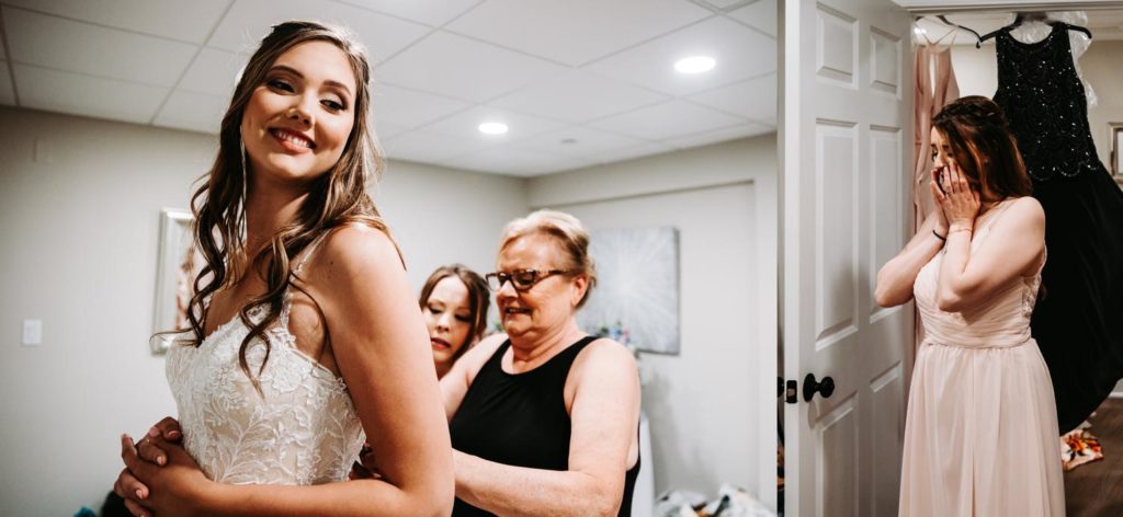 Bride getting ready in the bridal suite at Chippanee Country Club wedding in Bristol Connecticut