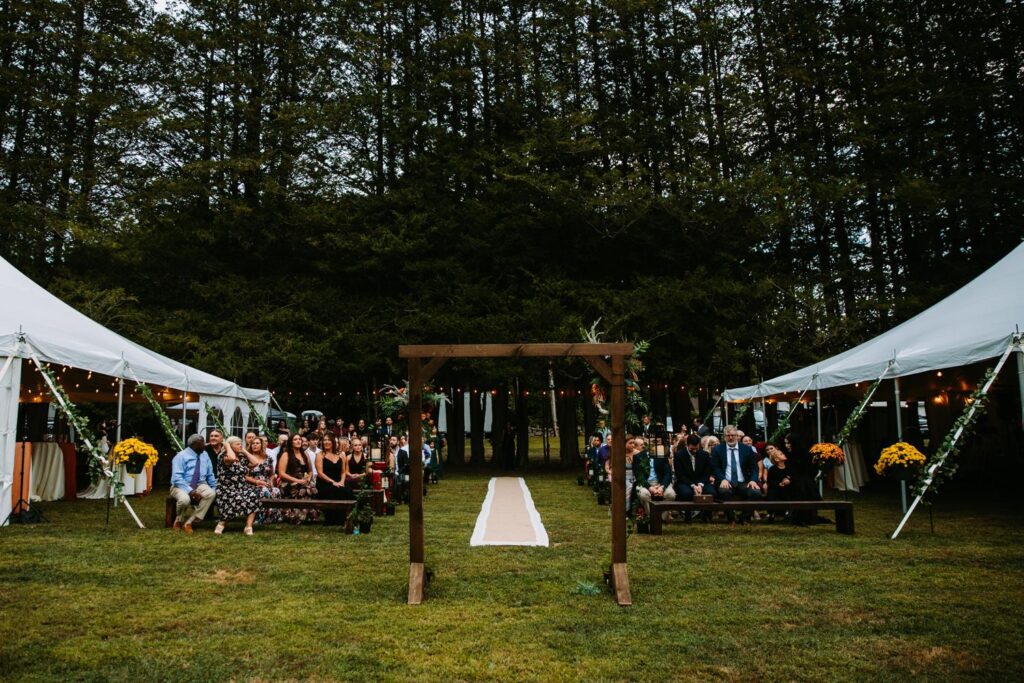 A woodland themed September backyard wedding in Connecticut