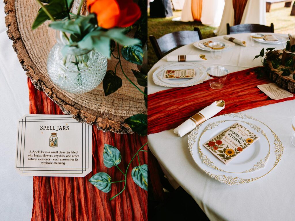 A woodland, witchy themed wedding in the backyard in Moodus, Connecticut