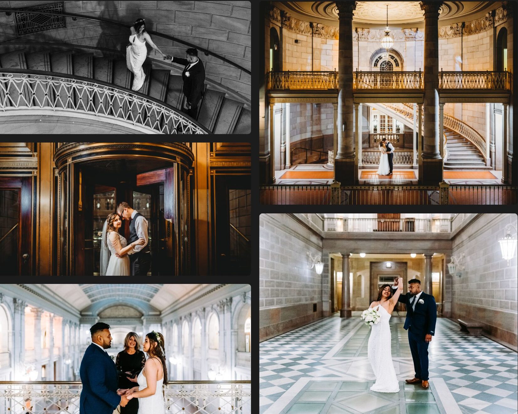 A photo showing a couple elopements taking place at Hartford City Hall in Connecticut