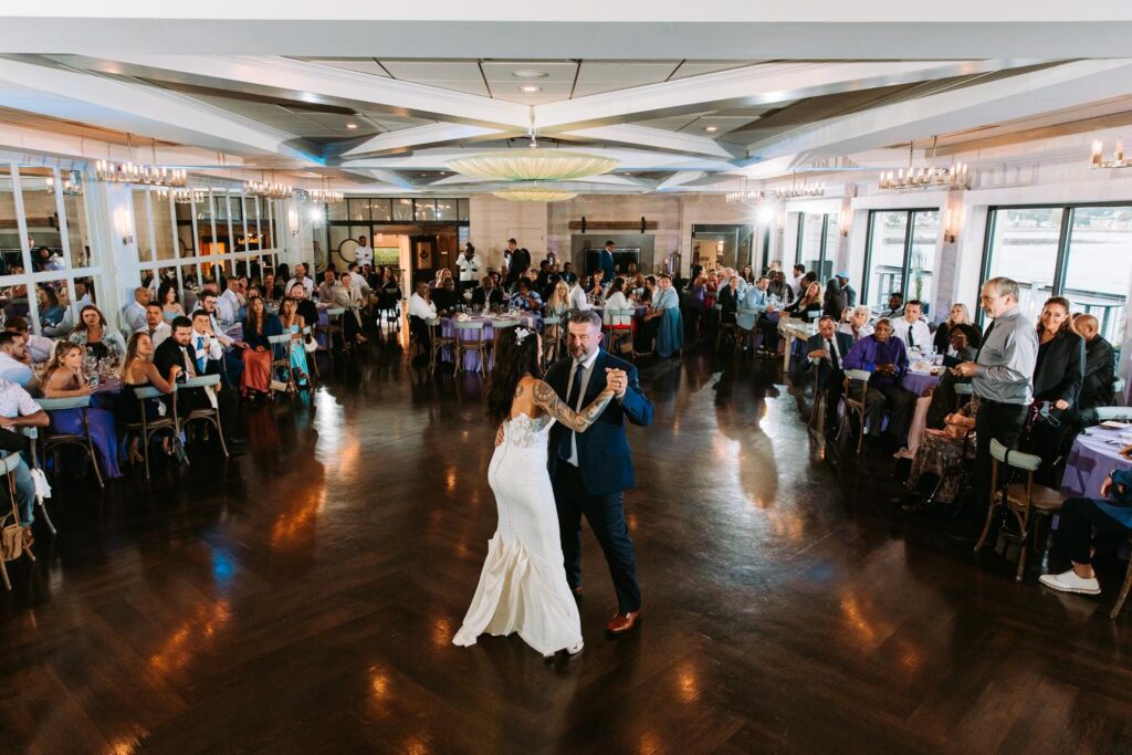 The indoor reception space at Oceanview of Nahant, a wedding venue in Massachusetts