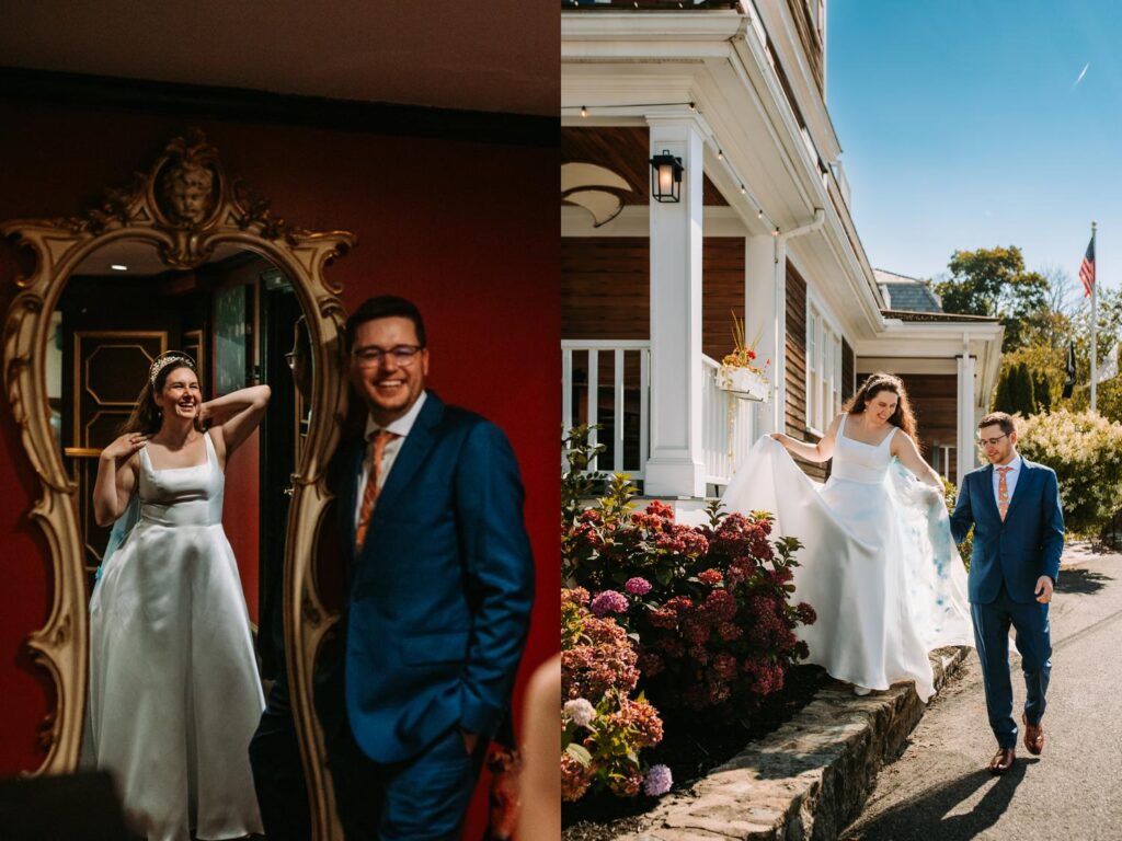 Versatile and unique couples photos at a wedding at Red Lion Inn in Massachusetts