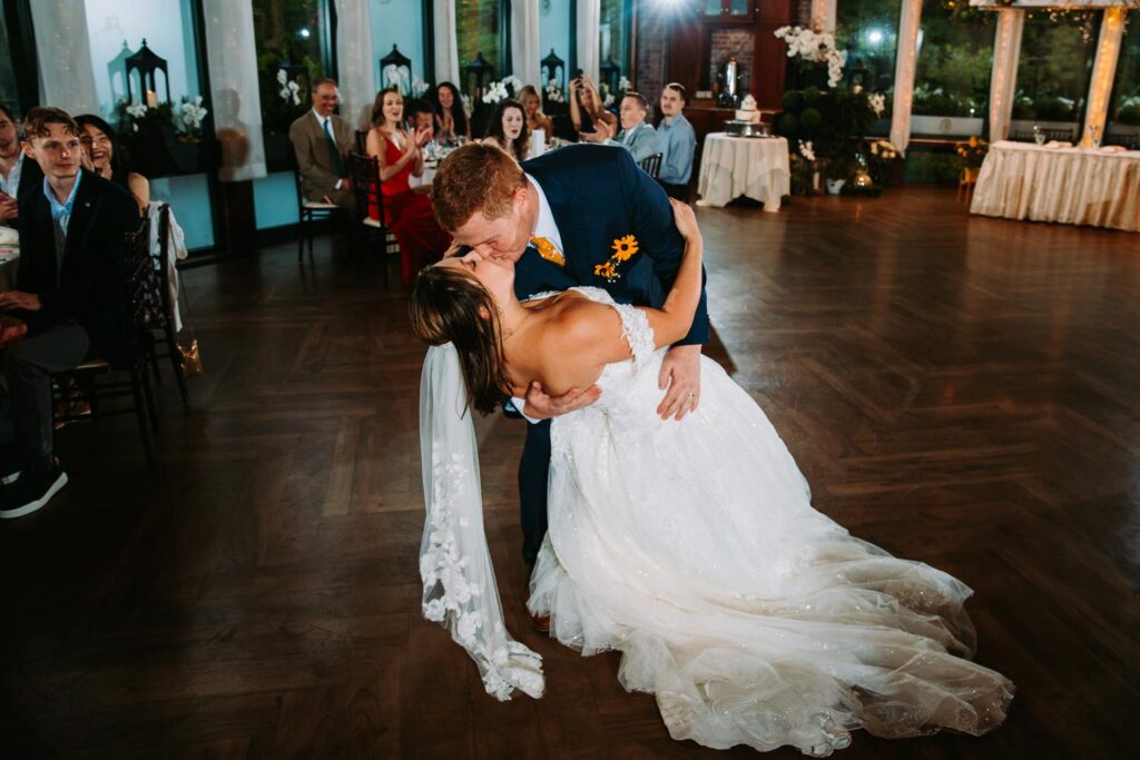First dance at wedding at The Pond House in Elizabeth Park in Hartford Connecticut