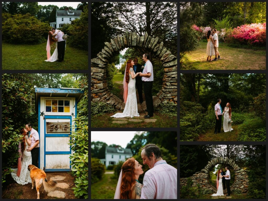 A micro-wedding at Kinney Azalea Garden in Rhode Island