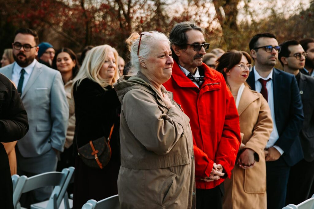 Guests watching ceremony at The Publick House wedding in Sturbridge Massachusetts